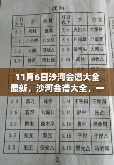 沙河会谱大全，秋日趣事与深厚情谊的温馨邂逅纪实