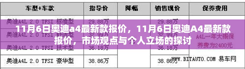 11月6日奥迪A4最新款报价及市场观点与个人立场探讨