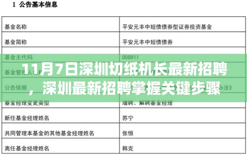 11月7日深圳切纸机长全攻略，掌握关键步骤，成为高手的招聘之旅