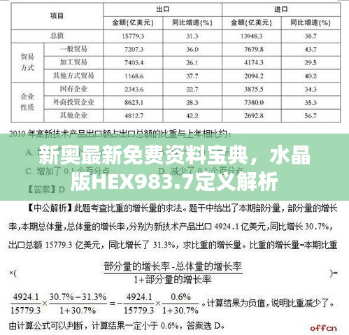 新奥最新免费资料宝典，水晶版HEX983.7定义解析