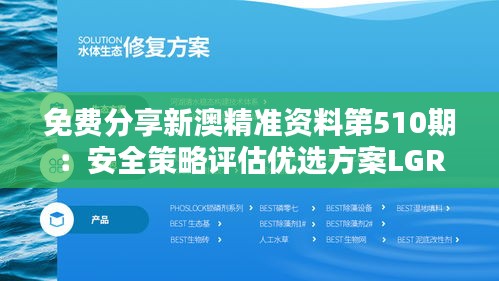 免费分享新澳精准资料第510期：安全策略评估优选方案LGR185.34