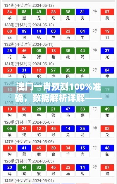 澳门一肖预测100%准确，数据解析详解——专家精选版BYF537.32