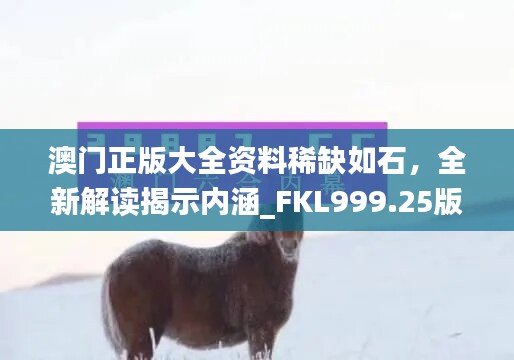 澳门正版大全资料稀缺如石，全新解读揭示内涵_FKL999.25版寓言