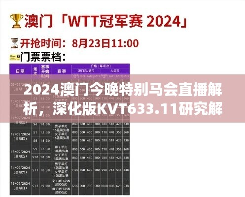 2024澳门今晚特别马会直播解析，深化版KVT633.11研究解读