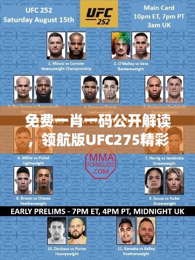 免费一肖一码公开解读，领航版UFC275精彩预测