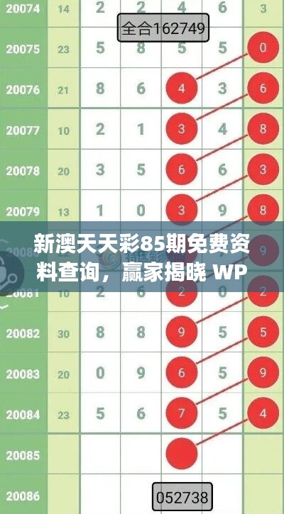 新澳天天彩85期免费资料查询，赢家揭晓 WPJ939.21