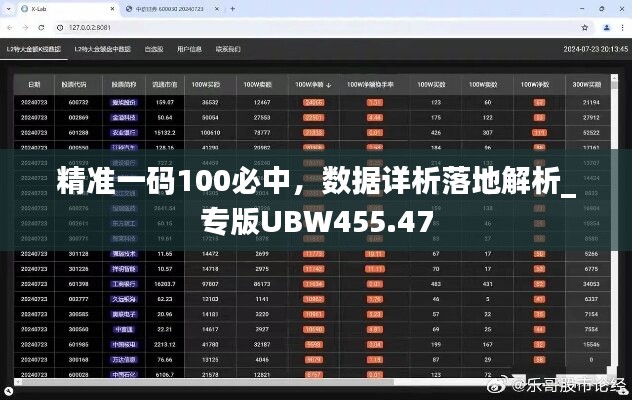 精准一码100必中，数据详析落地解析_专版UBW455.47