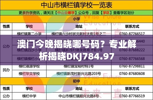 澳门今晚揭晓哪号码？专业解析揭晓DKJ784.97