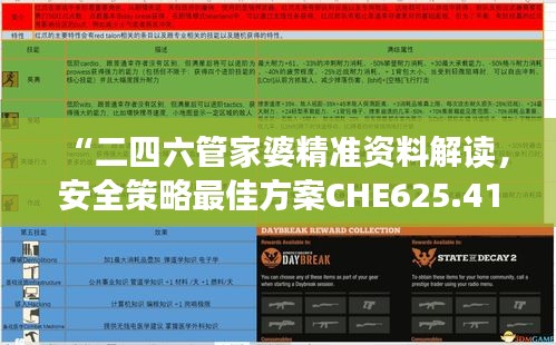 “二四六管家婆精准资料解读，安全策略最佳方案CHE625.41版”