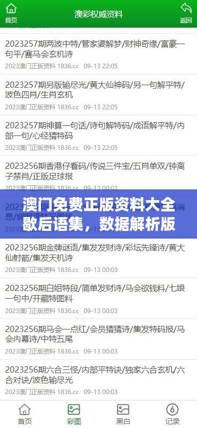 澳门免费正版资料大全歇后语集，数据解析版CUW715.37