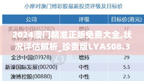 2024澳门精准正版免费大全,状况评估解析_珍贵版LYA508.31