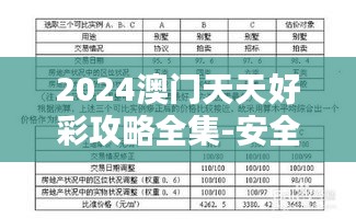 2024澳门天天好彩攻略全集-安全评估策略方案（备用版KCN810.14）