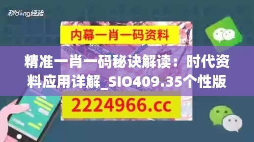 精准一肖一码秘诀解读：时代资料应用详解_SIO409.35个性版