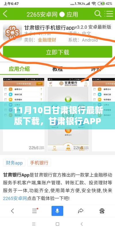 甘肃银行最新版下载指南，11月10日更新亮点解析及APP下载指引