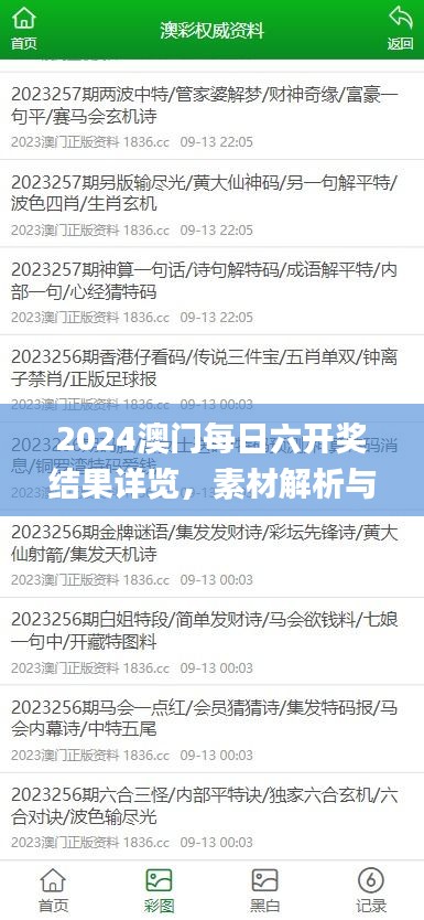 2024澳门每日六开奖结果详览，素材解析与原创方案解读_JCN942.26