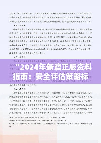 “2024年新澳正版资料指南：安全评估策略标准版NYW787.47”