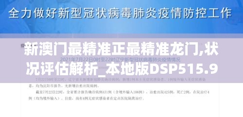 新澳门最精准正最精准龙门,状况评估解析_本地版DSP515.95