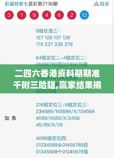 二四六香港资料期期准千附三险阻,赢家结果揭晓_专家版QTD956.3