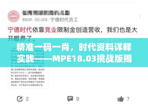 精准一码一肖，时代资料详释实践——MPE18.03挑战版揭秘