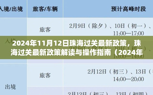 珠海最新过关政策解读与操作指南（2024年11月版）