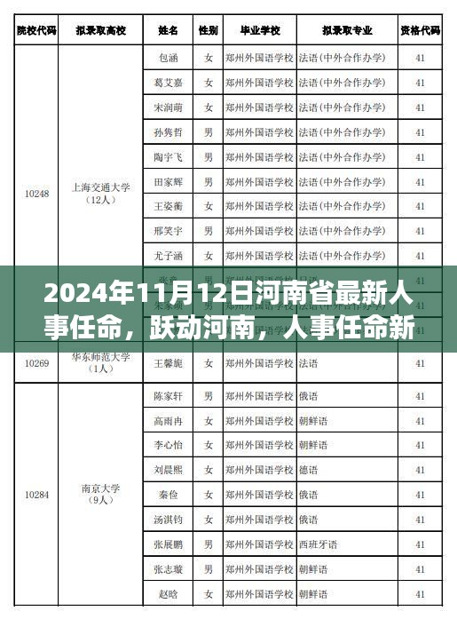 河南省人事任命新篇章，跃动河南，学习变化铸就自信与成就（2024年11月）