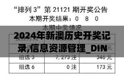 2024年新澳历史开奖记录,信息资源管理_DIN911.58长生