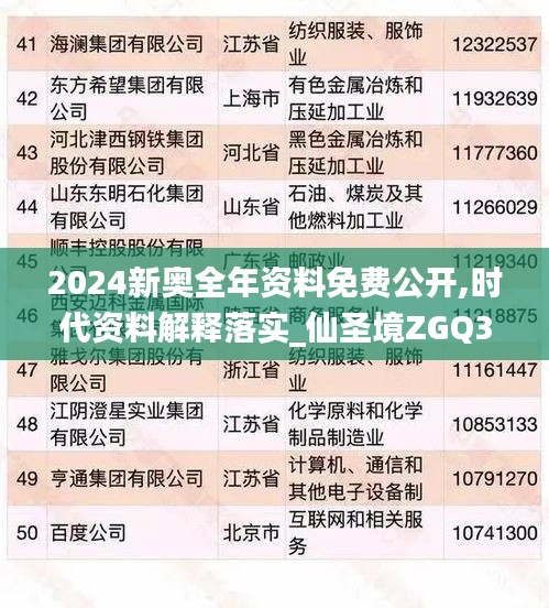 2024新奥全年资料免费公开,时代资料解释落实_仙圣境ZGQ372.23