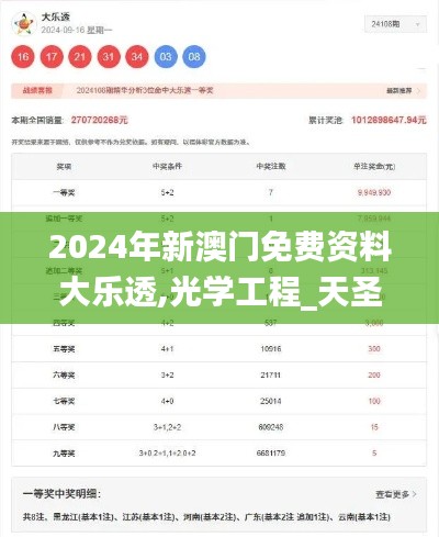 2024年新澳门免费资料大乐透,光学工程_天圣GZB946.23