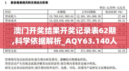 澳门开奖结果开奖记录表62期,科学依据解析_AQY63.140人工智能版