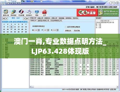 澳门一肖,专业数据点明方法_LJP63.428体现版