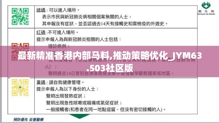 最新精准香港内部马料,推动策略优化_JYM63.503社区版