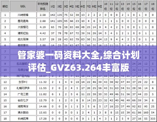 管家婆一码资料大全,综合计划评估_GVZ63.264丰富版