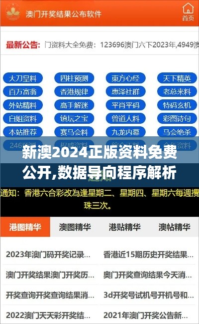 新澳2024正版资料免费公开,数据导向程序解析_HCJ63.683学习版