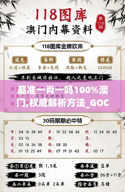 最准一肖一吗100%澳门,权威解析方法_GOC63.590户外版