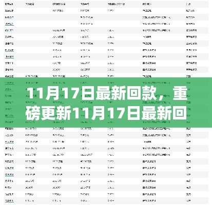 重磅更新，11月17日最新回款消息，资金流动情况一览无余！