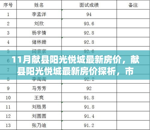 献县阳光悦城最新房价走势及市场探析，个人观点与市场动态分析