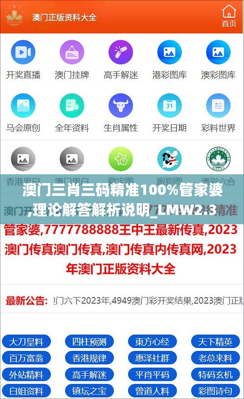 澳门三肖三码精准100%管家婆,理论解答解析说明_LMW2.37.21更换版