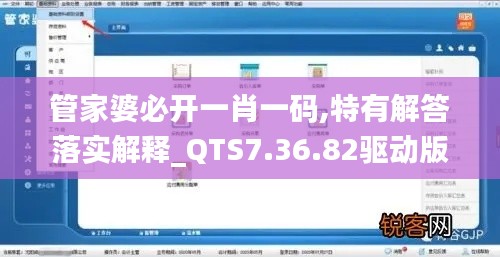 管家婆必开一肖一码,特有解答落实解释_QTS7.36.82驱动版