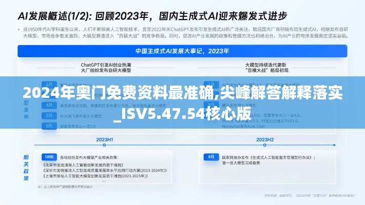 2024年奥门免费资料最准确,尖峰解答解释落实_ISV5.47.54核心版