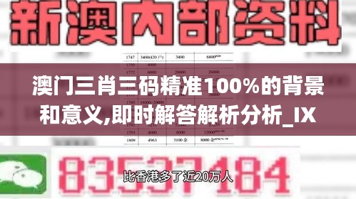 澳门三肖三码精准100%的背景和意义,即时解答解析分析_IXU7.28.34模拟版