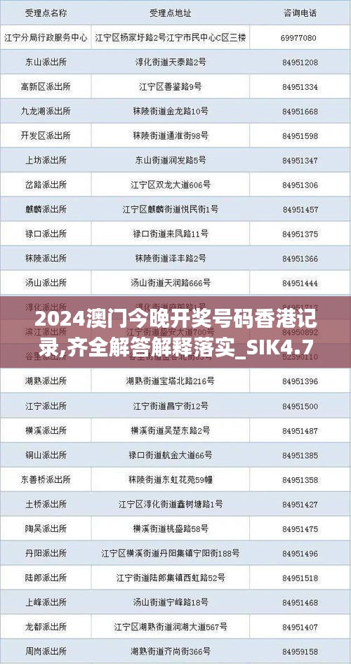 2024澳门今晚开奖号码香港记录,齐全解答解释落实_SIK4.73.95超级版