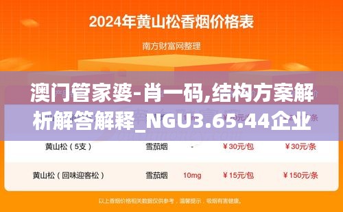 澳门管家婆-肖一码,结构方案解析解答解释_NGU3.65.44企业版