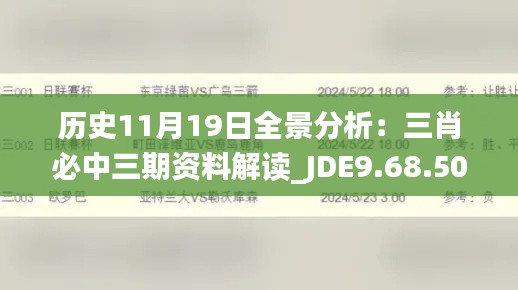 历史11月19日全景分析：三肖必中三期资料解读_JDE9.68.50声学版