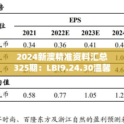 2024新澳精准资料汇总325期：LBI9.24.30温馨评估方案解析