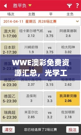 WWE澳彩免费资源汇总，光学工程_LVM4.71.30理财版