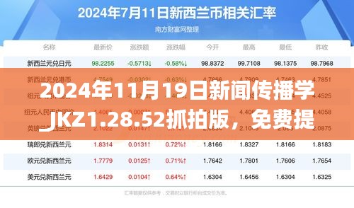 2024年11月19日新闻传播学_JKZ1.28.52抓拍版，免费提供新澳精准资料第265期