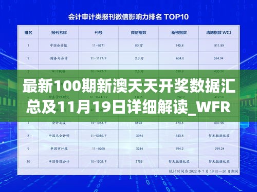 最新100期新澳天天开奖数据汇总及11月19日详细解读_WFR3.18.82解放版