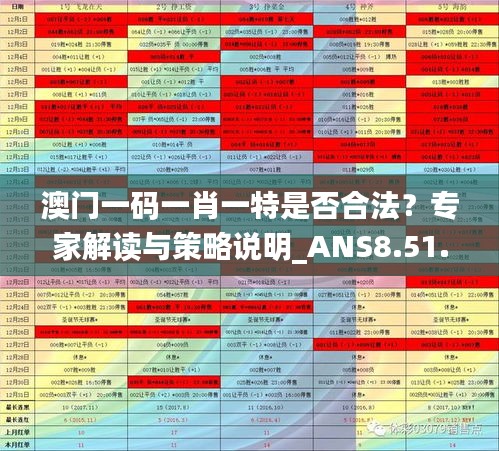 澳门一码一肖一特是否合法？专家解读与策略说明_ANS8.51.52旅行者特别版