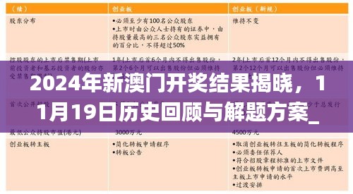 2024年新澳门开奖结果揭晓，11月19日历史回顾与解题方案_PNC8.78.94版本