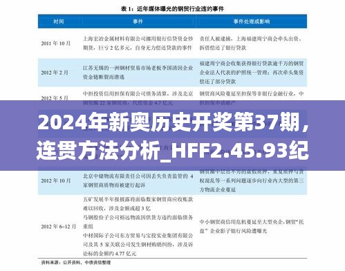 2024年新奥历史开奖第37期，连贯方法分析_HFF2.45.93纪念版